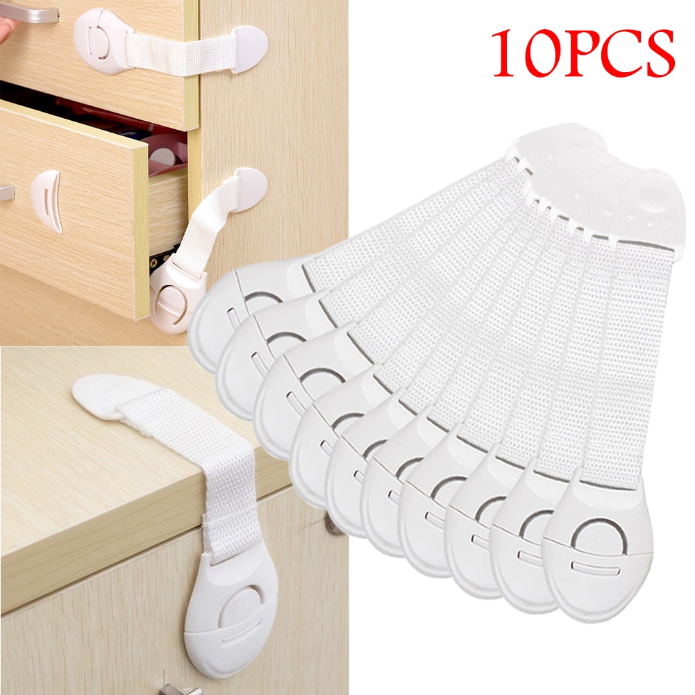 10pcs Baby Cabinet Lock Child Safety Proof Security Protector Drawer Door Cabinet Lock Plastic Protection Kids Safety Door Locks