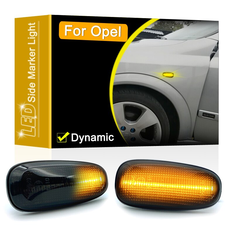Smoked Lens Waterproof LED Side Fender Marker Lamp Flowing Turn Signal Light For Opel Astra Zafira 1998-2005 Frontiera 2001-2003