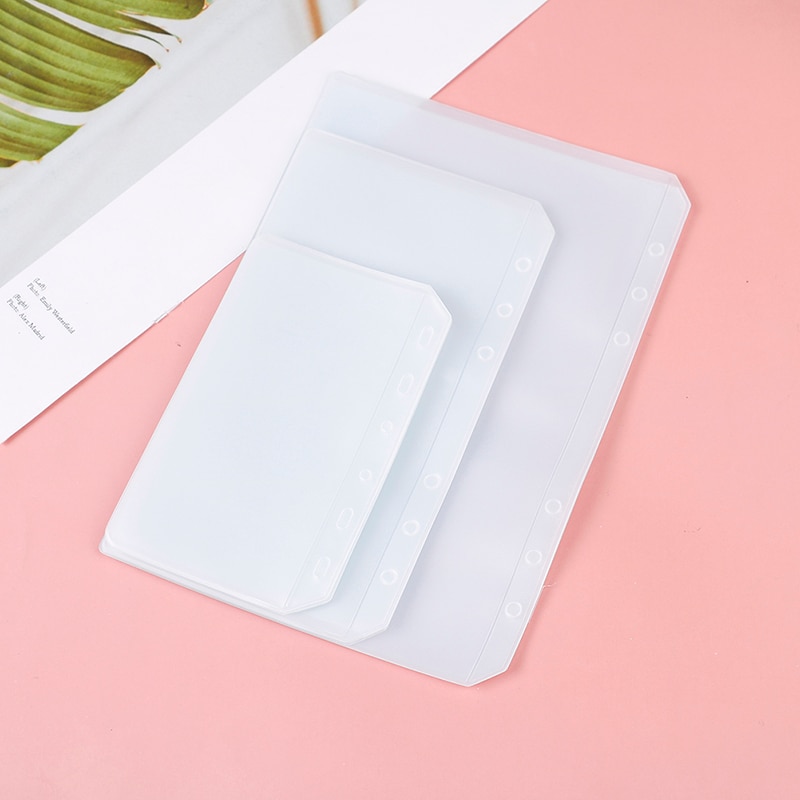 5PCS Binder Pockets A5 A6 A7 Binder Folders For Notebook Binder Transparent Six-hole PVC Loose-leaf Book Bill Storage Bag