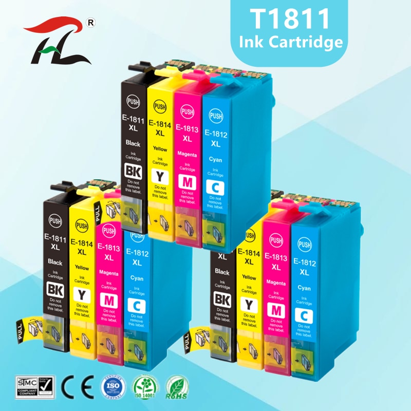 Compatible Ink Cartridges for EPSON 18XL T1811 T1814 XP312 XP205 XP225 XP212 XP215 XP302 XP412 XP402 XP415 Printer
