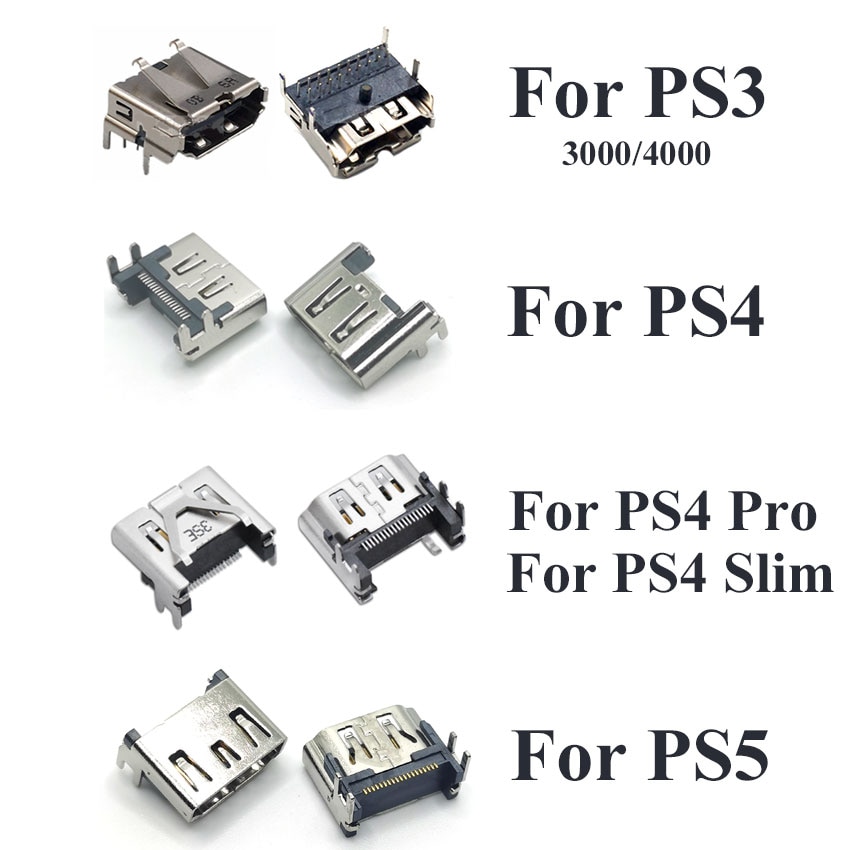 5PCS Replacement HDMI-Compatible Port Socket Interface Connector for Playstation 3/4/5 PS 3/4/5 Slim Por Repair Part