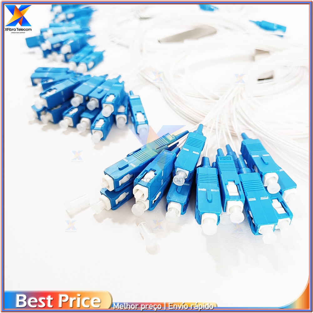 30pcs1x16 SC UPC Single Mode Fiber Optical PLC Splitter SC UPC Single Mode Fiber Optical FTTH 0.9mm Mini PLC Splitter
