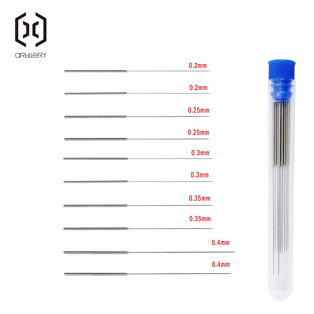 10pcs Stainless Steel Nozzle Cleaning Needles Tool0.2mm 0.25mm 0.3mm 0.35mm 0.4mm Drill For V6 Nozzle 3D Printers Parts