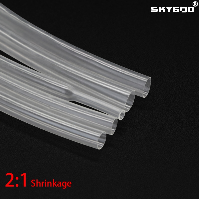 1 Meter Clear Dia 1 2 3 4 5 6 7 8 9 10 12 14 16 20 25 30 40 50 mm Heat Shrink Tube 2:1 Polyolefin Thermal Cable Sleeve Insulated