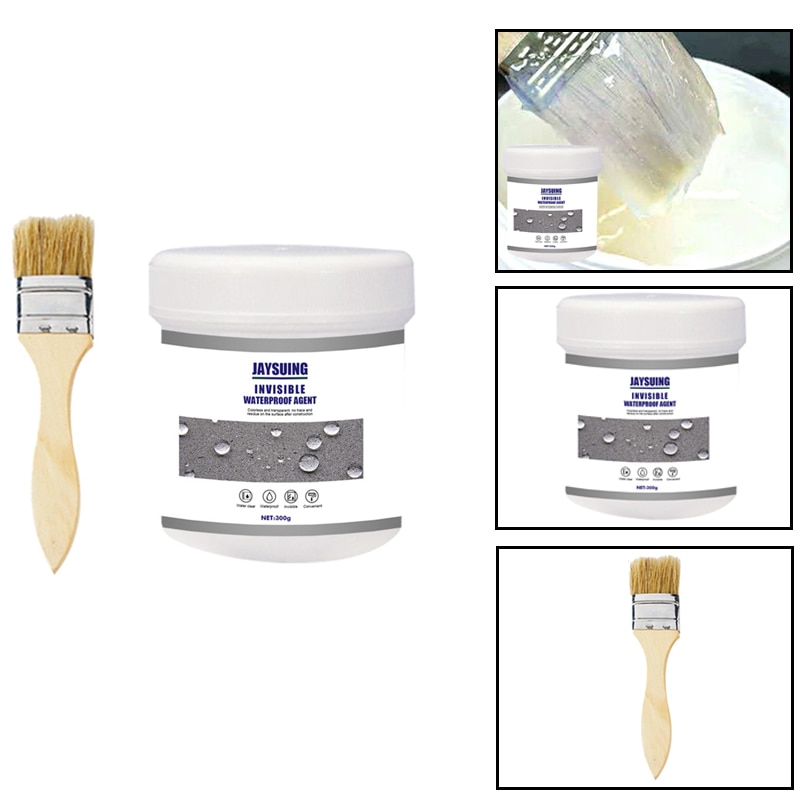 Jaysuing Transparent Waterproof Glue Plus Brush Waterproof Leakproof Water-Based Sealant Anti-Leakage With Brush