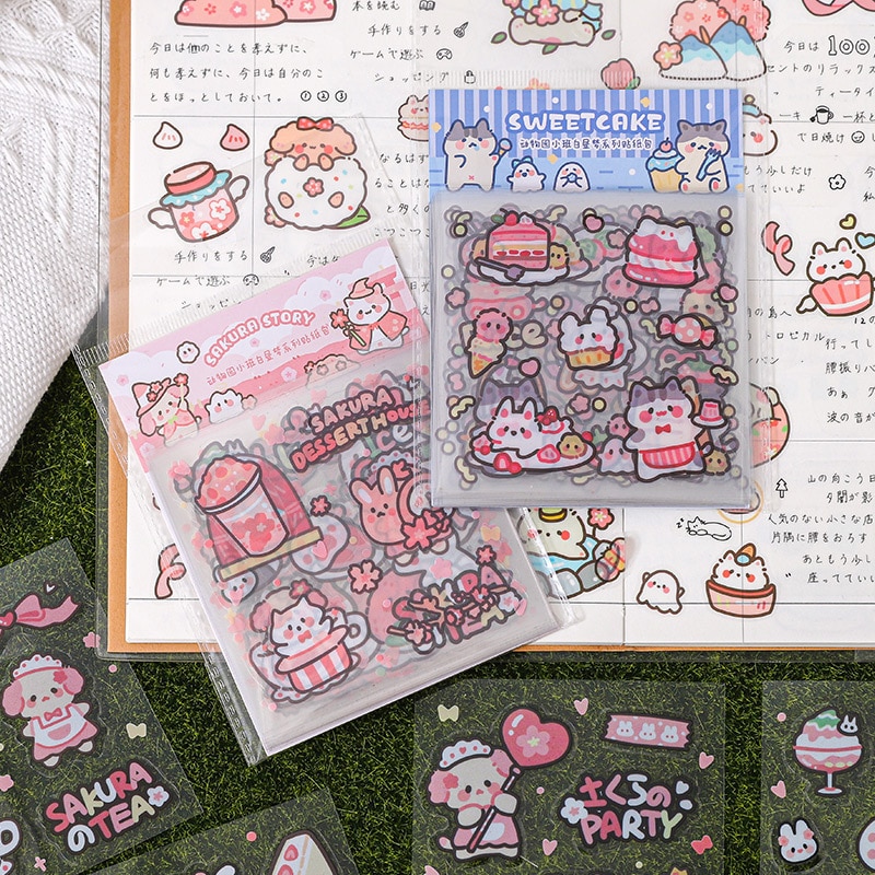 25 Pcs/pack Pvc Cute Cartoon Zoo Small Class Daydream Series Diy Stickers Decorative Album Diary Label Decor Stationery Stickers