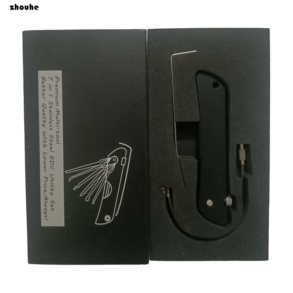 New multi-tool 7 in 1 stainless steel EDC utility pik set locksmith tools black box multi-tool kit /lot