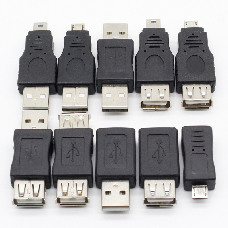 10Pcs OTG 5pin F/M Mini Changer Adapter Converter USB Male to Female Micro USB Adapter USB Gadgets