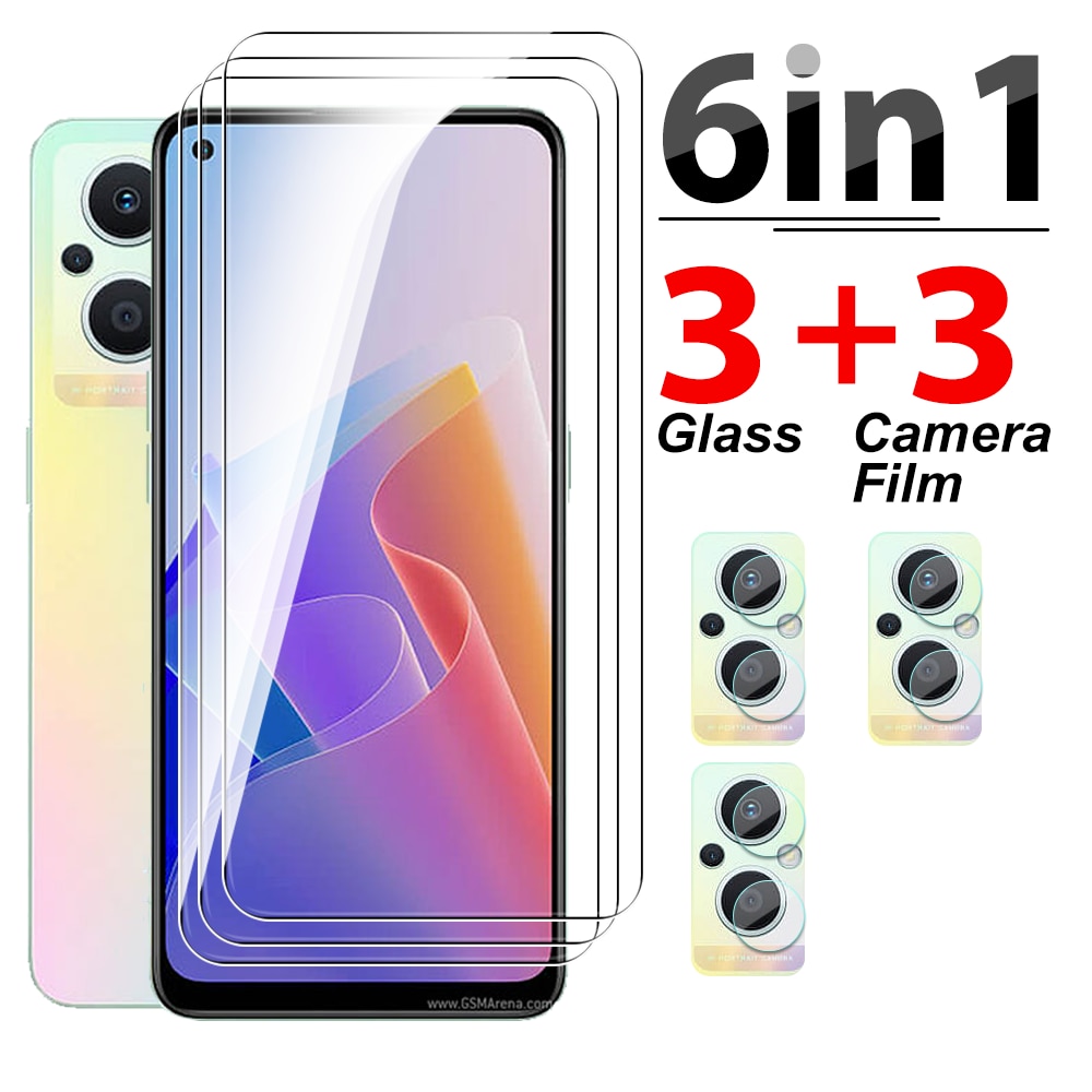 6 in 1 Tempered Glass For Oppo Reno8 Lite Screen Protector Cover Film For Reno8 Reno7 Reno6 Reno5 Lite F Z 5G Protective Glass