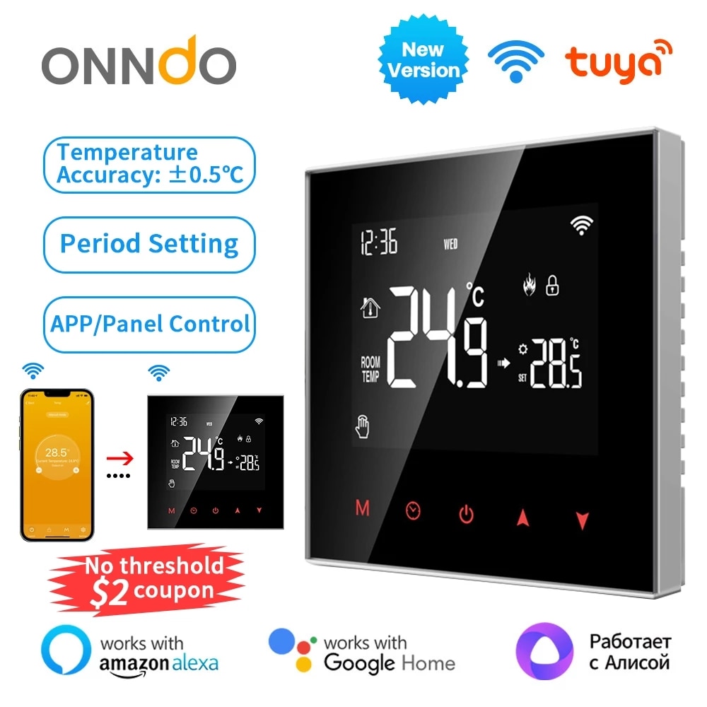 ONNDO Tuya WiFi Smart Thermostat,Electric Heating Water Gas Boiler Temperature Controller Work with Alexa,Google Home,Alice