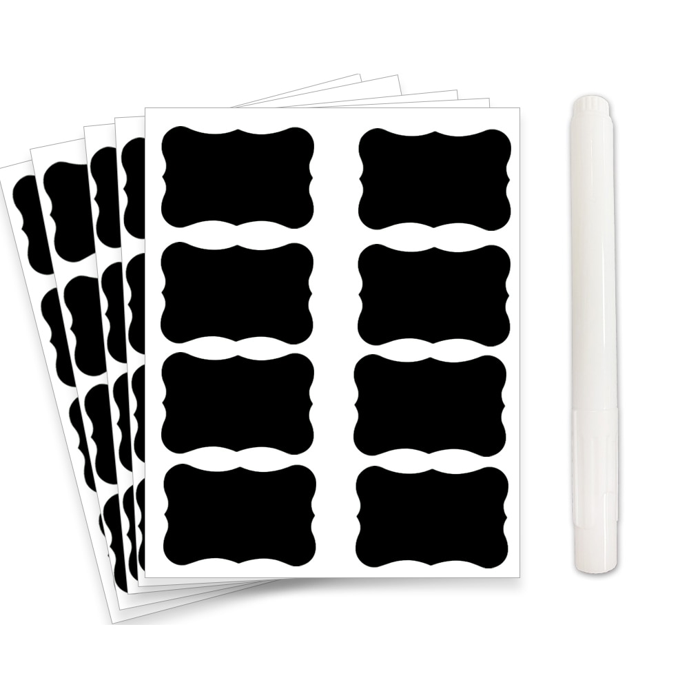 80-240 pcs BlackBoard Sticker Erasable Chalkboard Sealing Label for Home Kitchen Jars Organizer Label With Pen Black Sticker Tag
