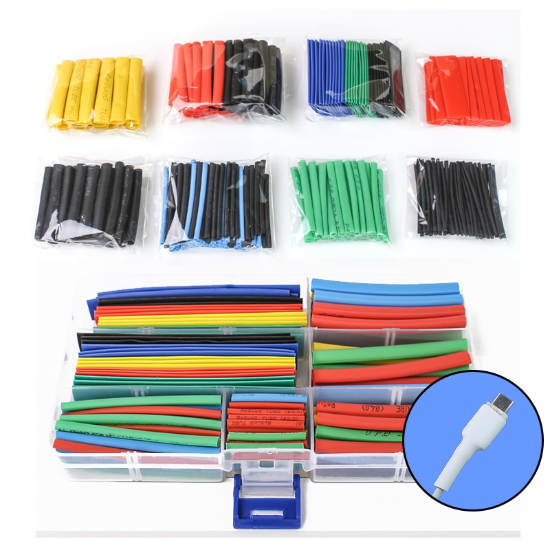 2：1 Thermoresistant Tube Heat Shrink Wrapping Kit Assorted Wire Cable Sulation Sleeving 3:1 Heat Shrink Tubing Cable Sleeve PE