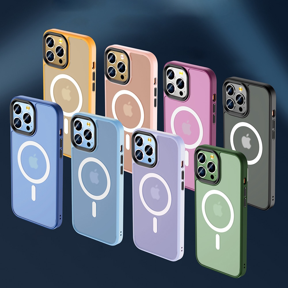 Luxury Colorful Magsafing Magnetic Case for iPhone 13 12 11 Pro Max Slim Matte Shockproof PC TPU Armor Cover for iPhone14 14Pro