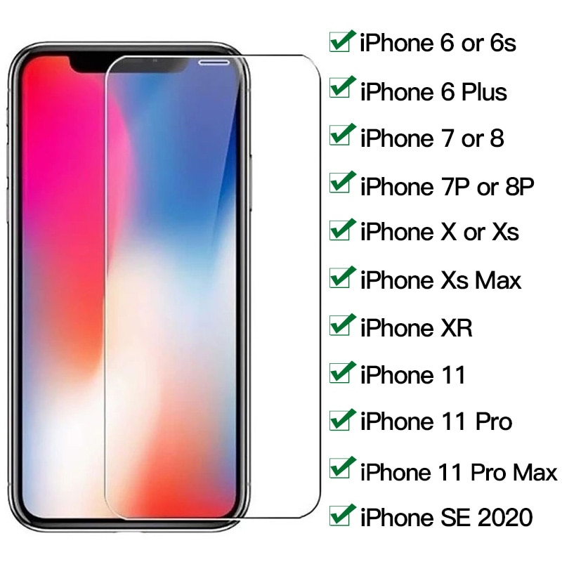 Tempered Glass for Iphone 7 8 Plus 6 S X XR XS for Iphone 11 Pro Max Screen Protector Protective Glass Iphone 12 13 Pro Max Mini