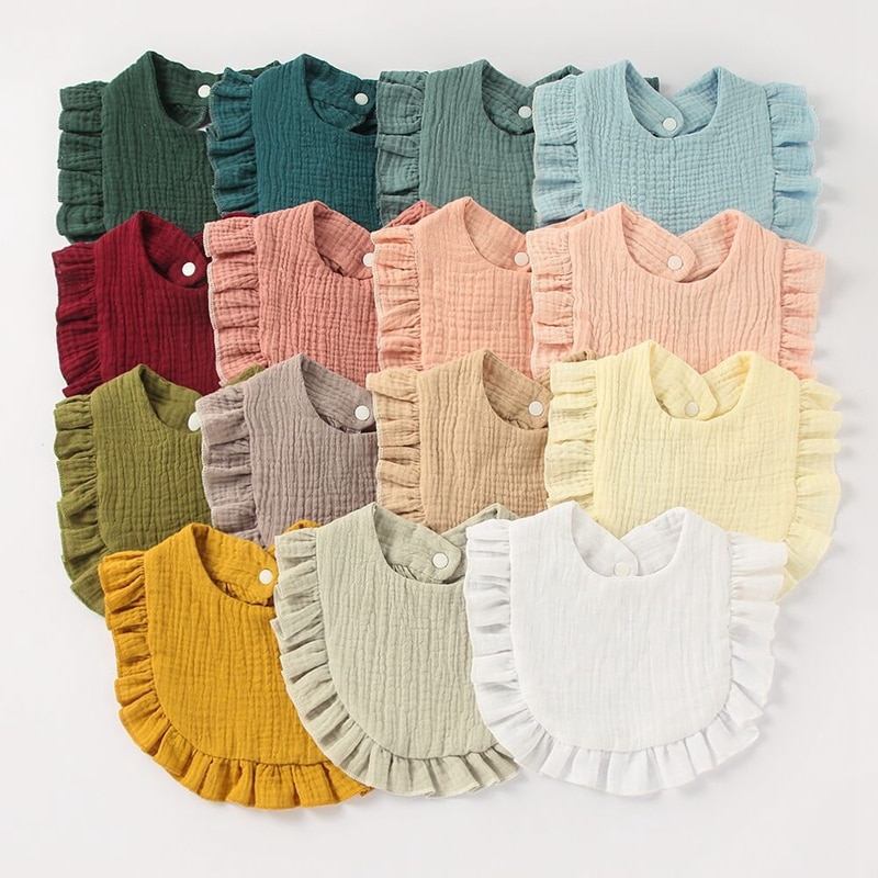 Baby Bib Korean Style Toddler Feeding Drool Bib Infants Lace Saliva Towel Soft Cotton Burp Cloth for Newborn Stuff 0-6 Years