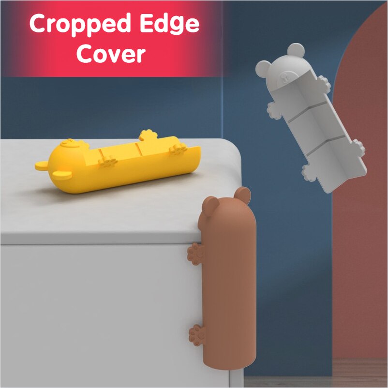 2pc Baby Cartoon bear Cropped Table Corner Protector divided into three Safe Silicone Protection Edge Cover Furniture Child Kid