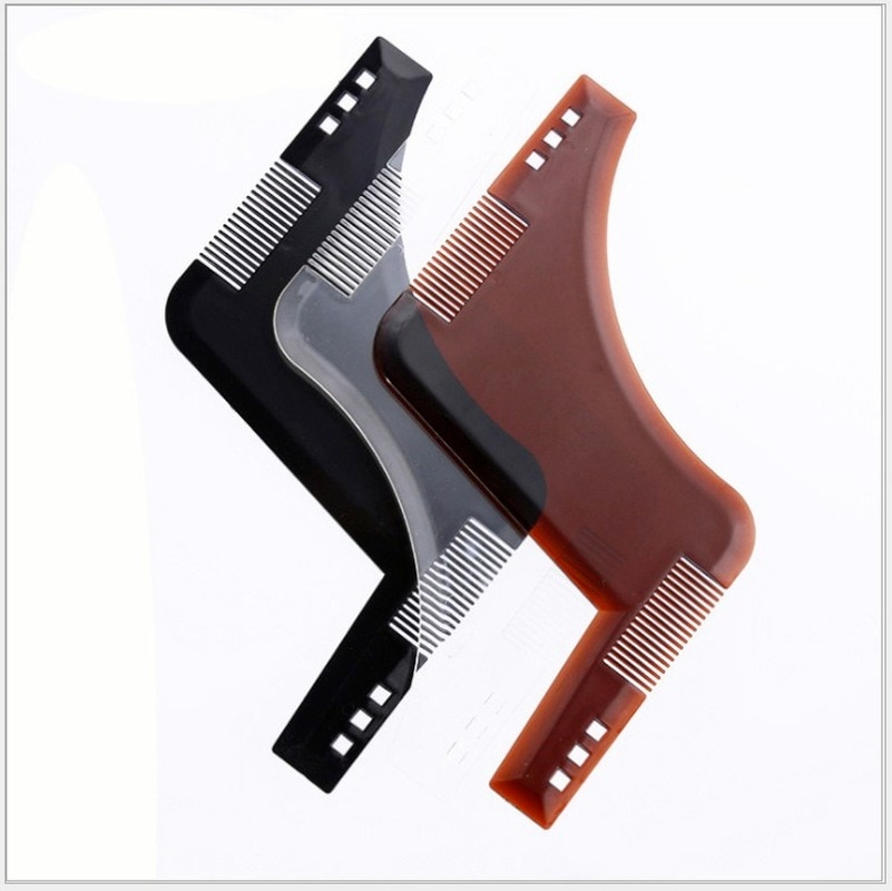 Fashion Beard Styling Template Comb New Barber Tool Mustache Symmetry Trimming Styling Stencil 3 Colors Optional Styling comb