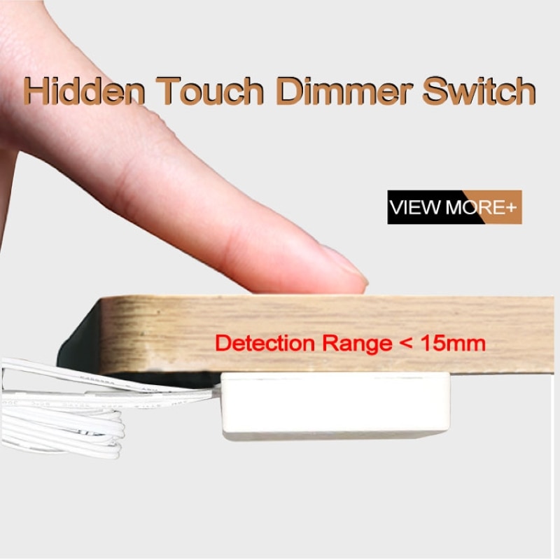 12V Wood Panel Touch Switch LED Dimmable Touch Sensing Hidden for Wood Furniture Lighting