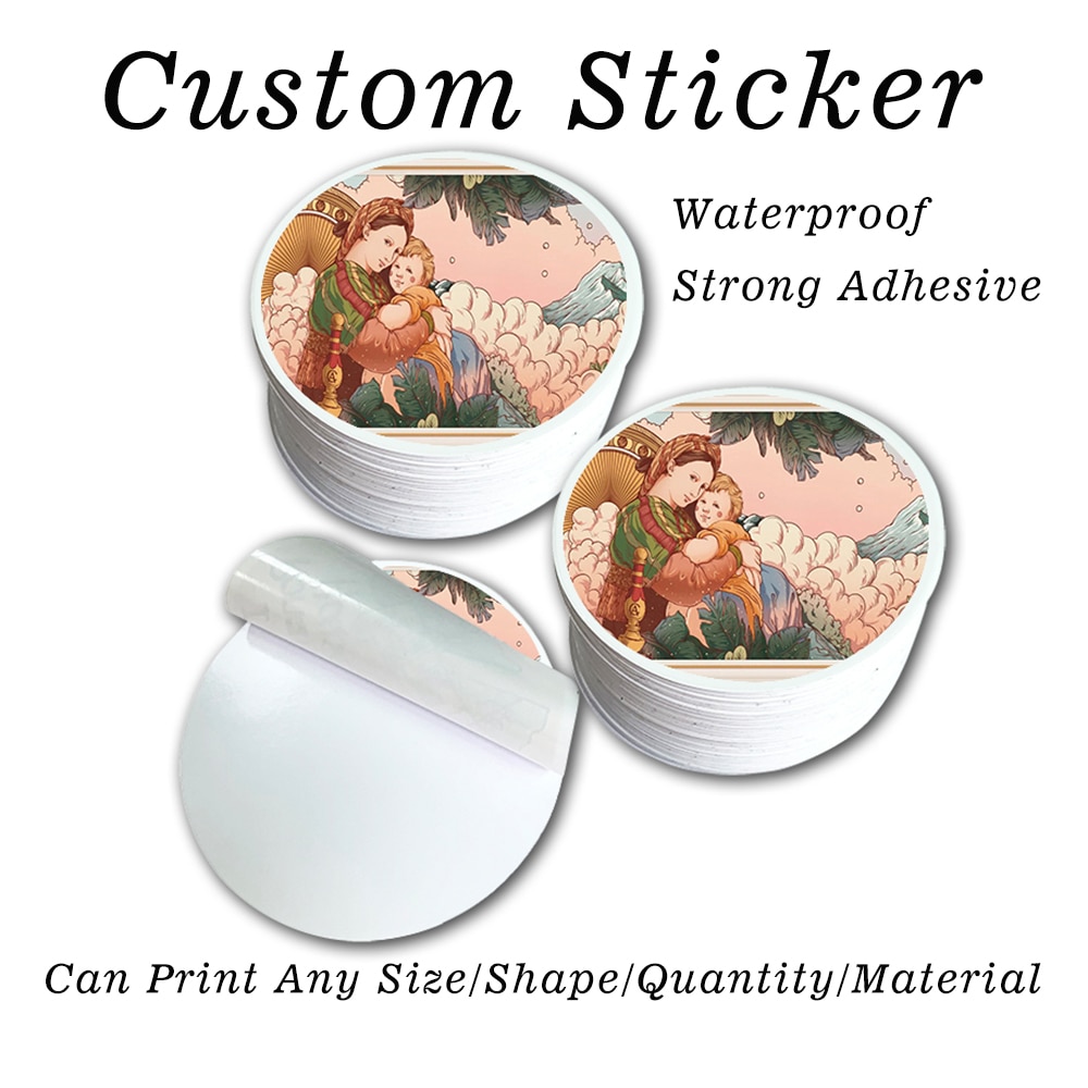 100pcs Custom DIY Logo Sticker Personalized Design Kiss Die Cut Adhesive Label Sticker for Journal Album Postcard Car Laptop