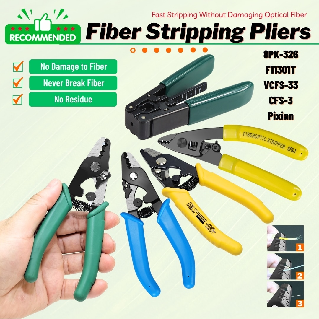 VCFS-33 3-port Fiber Stripping Pliers Optical Fiber Stripper FTTH Tool Pro 8PK-326 Tr-hole Pliers Pixian Drop Cable Stripper