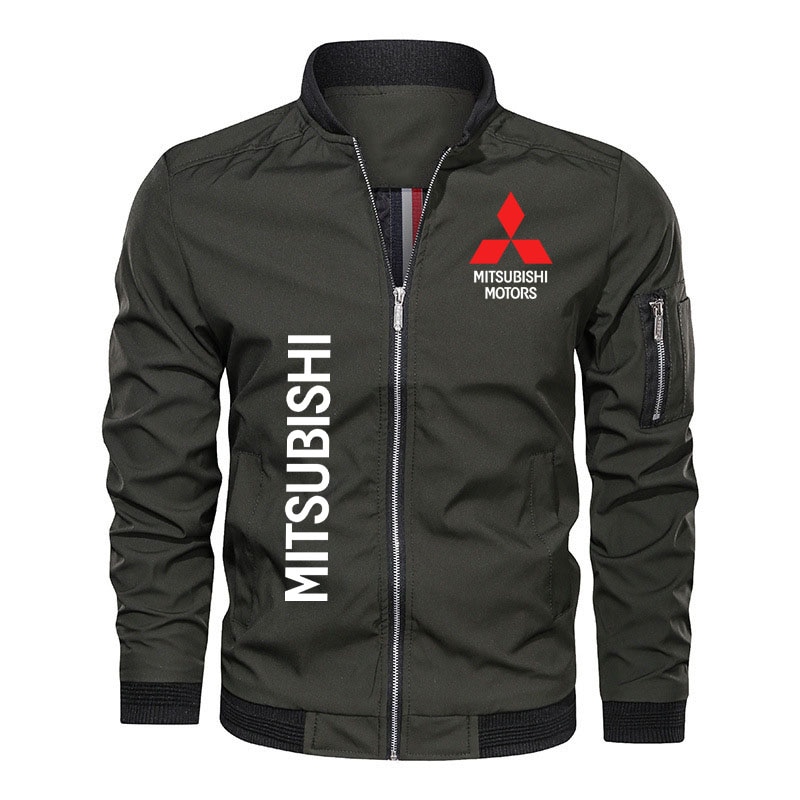 2022 New Men's bomber jacket Mitsubishi car logo print Mens Tactical Jacket Fashion Casual Loose Men's Jacket M-7XL