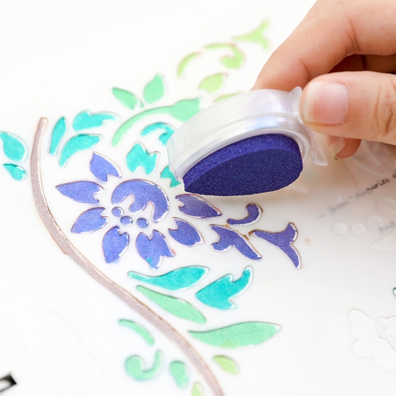 Multiple Gorgeous Colors Ink Pad Non Toxic Washsble Mini Cute Water Drop Shape Stamp for Child DIY Draft Graffiti Art Painting