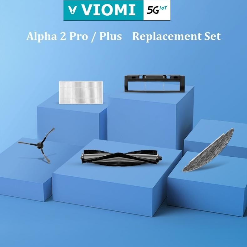 Orignal Viomi Alpha 2 Pro Vacuum Cleaner Replacements Includes Side Brush Filter Roll Brush Washable Mop Disposable Mop Dust Bag