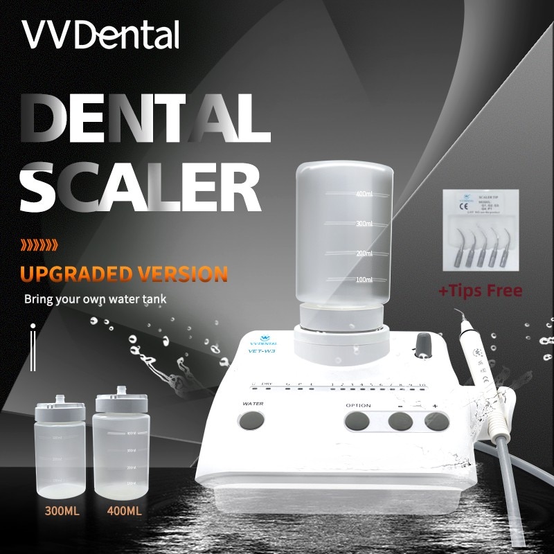 VVDental Ultrasonic Scaler With 5 Scaling Tips Oral Hygiene Cleaning Machine Teeth Whitening Dental Tools