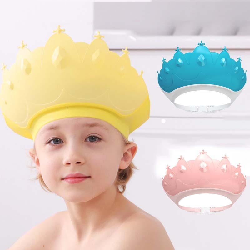 New Baby Shampoo Cap Adjustable Crown Soft Children Wash Hair Bath Hat Kid Shower Visor Eye Protection Children Shower Head Cove