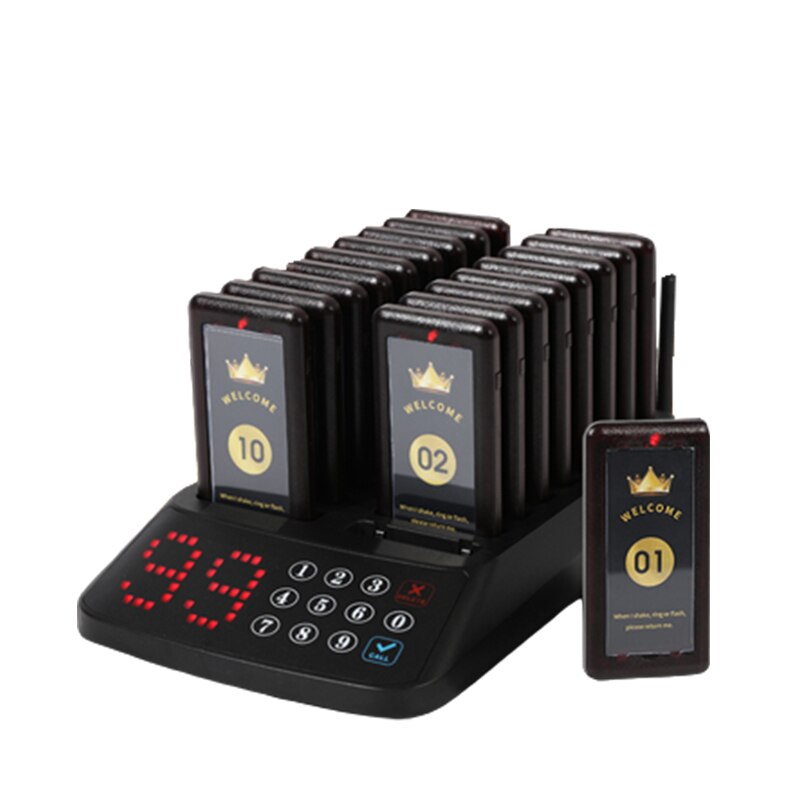 JIANTAO JT-913 With 16 Pcs Restaurant Calling System Wireless Call Pager For Narguile Cafe Canteen Fast Food