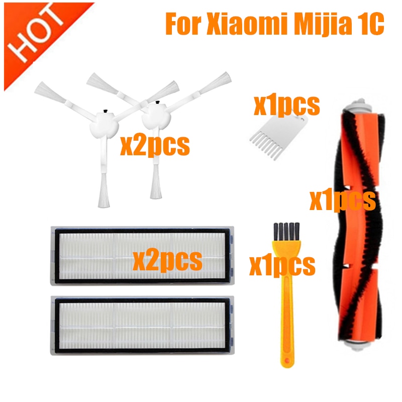 Main Brush Side Brush Filters Mop Cloth for Xiaomi Mijia 1C STYTJ01ZHM xiaomi DREAME F9 Robot Vacuum cleaner parts Accessories
