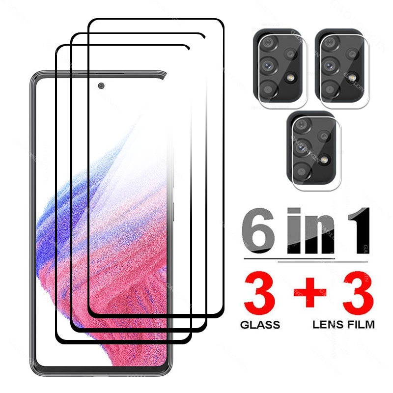 Tempered Glass For Samsung Galaxy A53 5G A73 A33 A23 A12 A72 A52 A52S A32 A22 Screen Protector Lens Film For Samsung A53 Glass