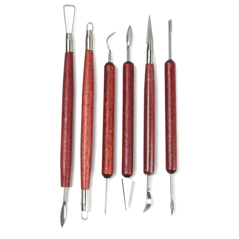 6pcs Clay Sculpting Kit Sculpt Smoothing Wax Carving Pottery Ceramic Tools Polymer Shapers Modeling Carved Tool Perfect