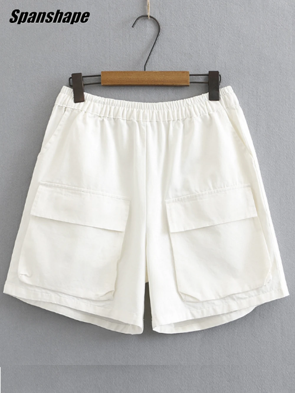 Women's Plus Size Cargo Shorts Comfy Relaxed-fit Elastic Waist Cargo Bermuda Short With Pockets 2X 3X