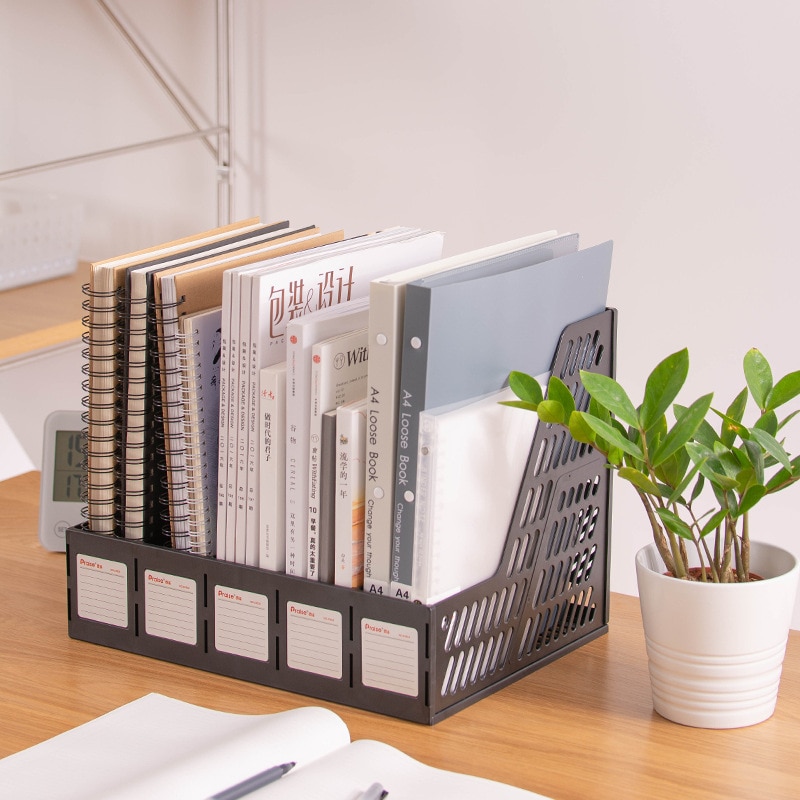 Desk Organizer File Tray Desk Book Stand Office Desk Book Storage Box Bookends Creative Book Shelf stationery organizer