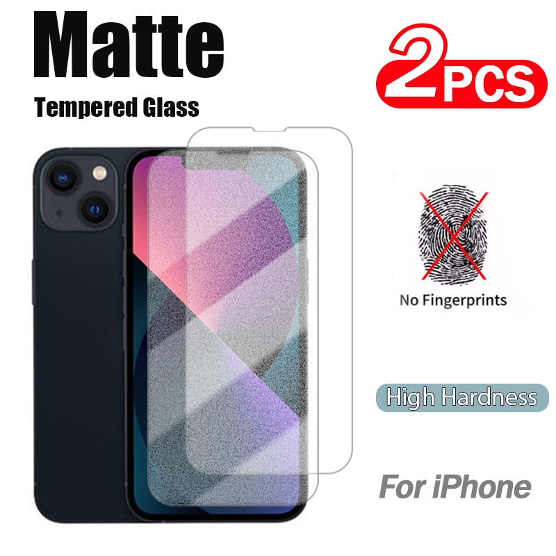 2pcs Matte Protective Glass For iPhone 13 12 11 Pro Max Mini Screen Protector For iPhone XR XS Max X SE 2020 7 8 6S Plus 6 Glass