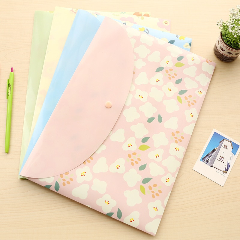 Cute student small fresh A4 test paper file bag creative office storage information bag file bag folder