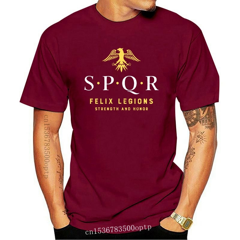 Mens Clothes SPQR Roman Empire Army Tees Men Casual Short Sleeve Eco Cotton T Shirts O-neck Byzantine Eagle T Shirt Plus Size Br