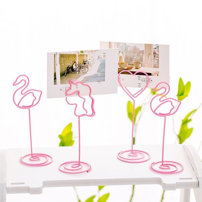 1pc Pink Girl Cute Heart-shaped Clip Photo Folder Simple Office Desktop Message Note Clip Wedding Decor