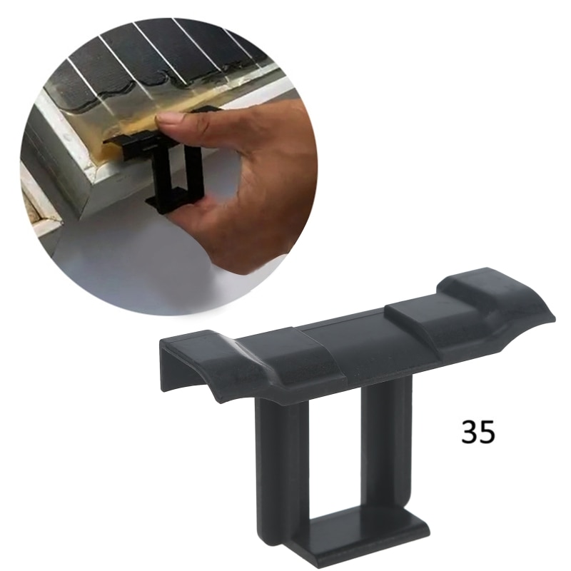 10 Pcs Solar Panel Frame Black Water Drained Away Clip Home Photovoltaic Panels Mud Clip Diversion Groove Durable B03E
