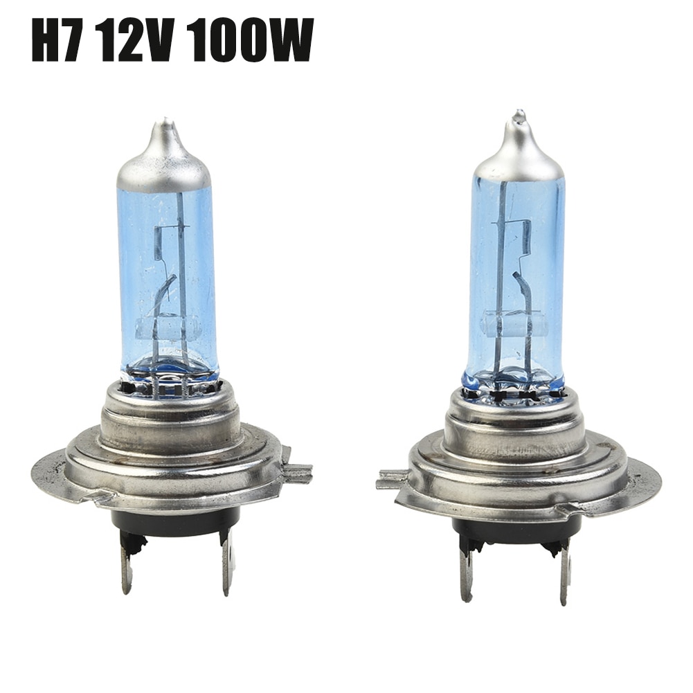 2pcs LED Bulbs H7 12V100W Super Bright Halogen Car Headlight Bulb Halogen Lamp White Light Car Headlight Bulb