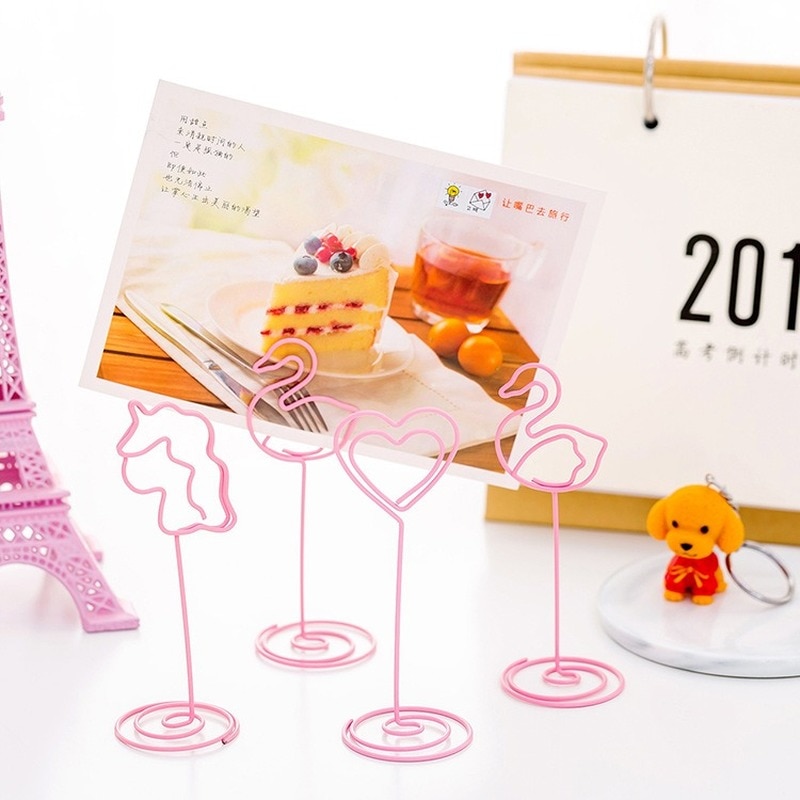 1pc Cute Desk Notes Folder Heart Shape Clips Memo Card Holder Note Clamp Stationery Gifts