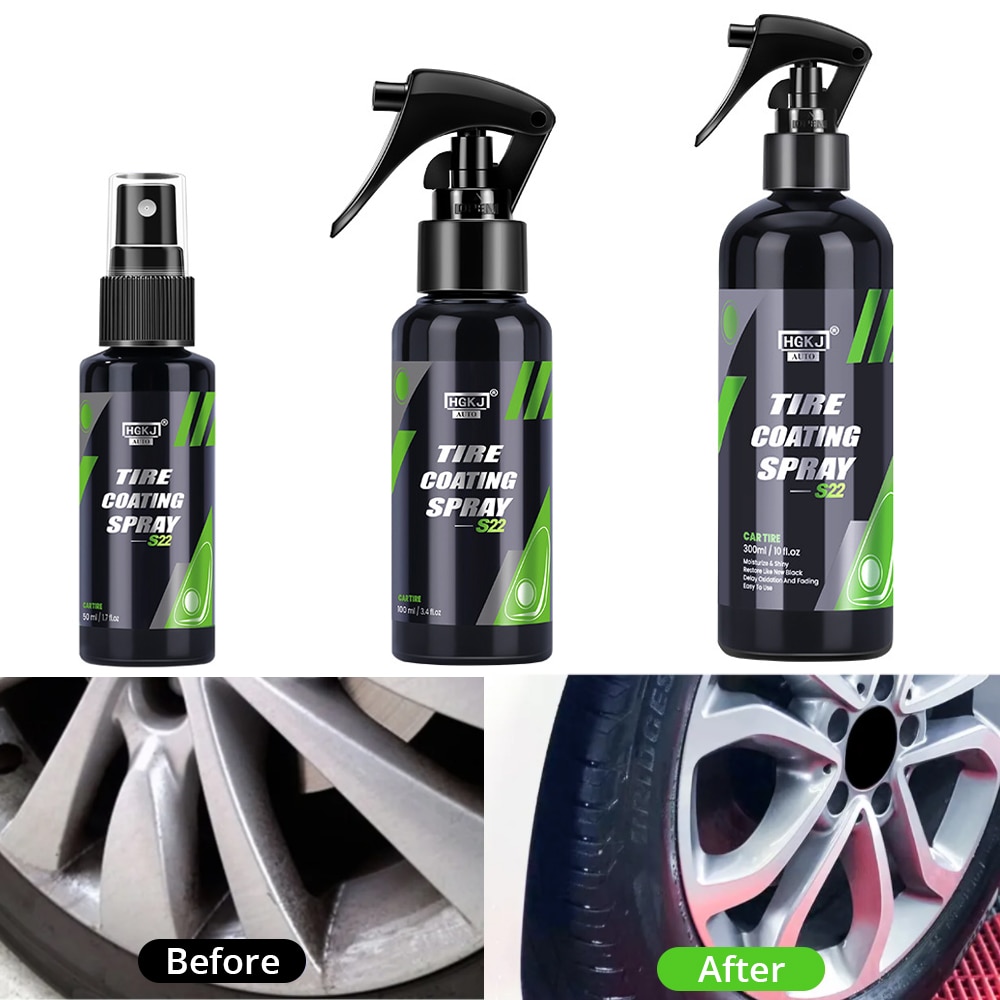Tyre Gloss HGKJ S22 Tire Coating Spray Hydrophobic Sealant Wax For Car Wheel Auto Re-black Shine Chemistry Filler Rust removal