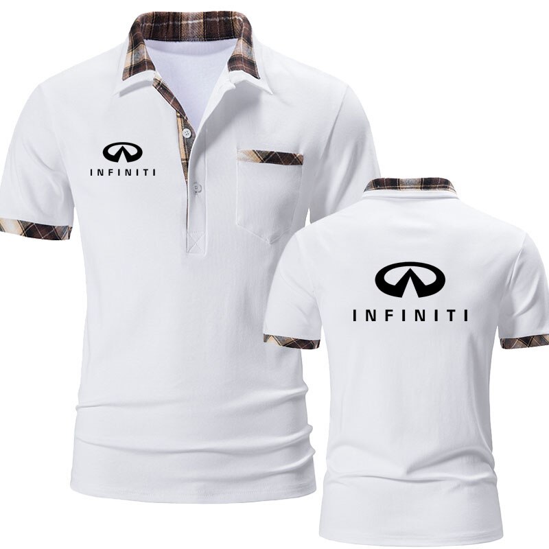 Summer Comfortable Soft men's polo short sleeves Infiniti car logo print 100% cotton hot sale business men short sleeve shi