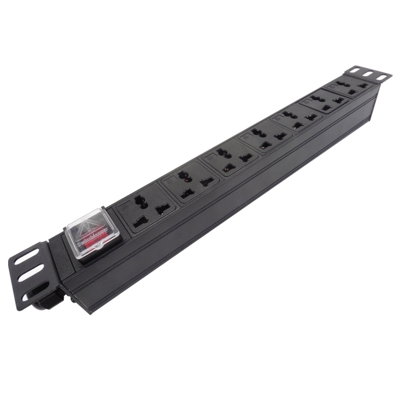 Power Strip 1U 7 Unit PDU Network Cabinet Rack Aluminum alloy Lightning protection module Universal Socket 16A 3500W