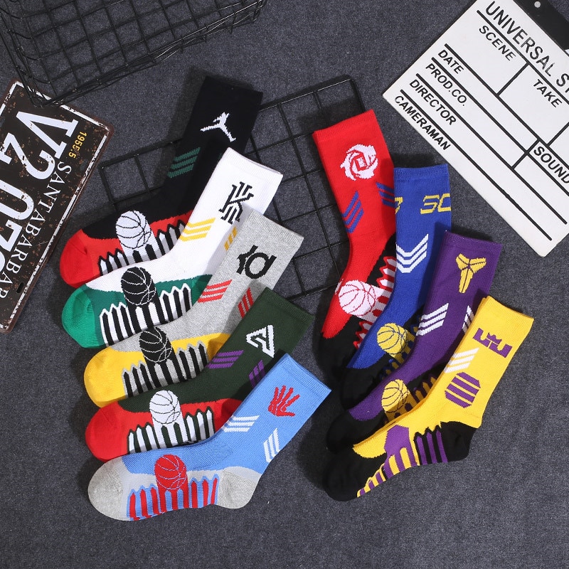 Basketball socks men's long tube student socks four seasons shock absorption non-slip thickened cotton sports socks men&apo