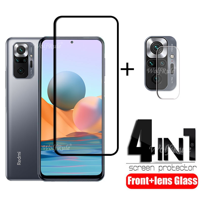 4-in-1 For Redmi Note 10 Pro Glass For Xiaomi Redmi Note 10 11 S Pro 10S Glass Screen Protector For Redmi Note 10 Pro Lens Glass