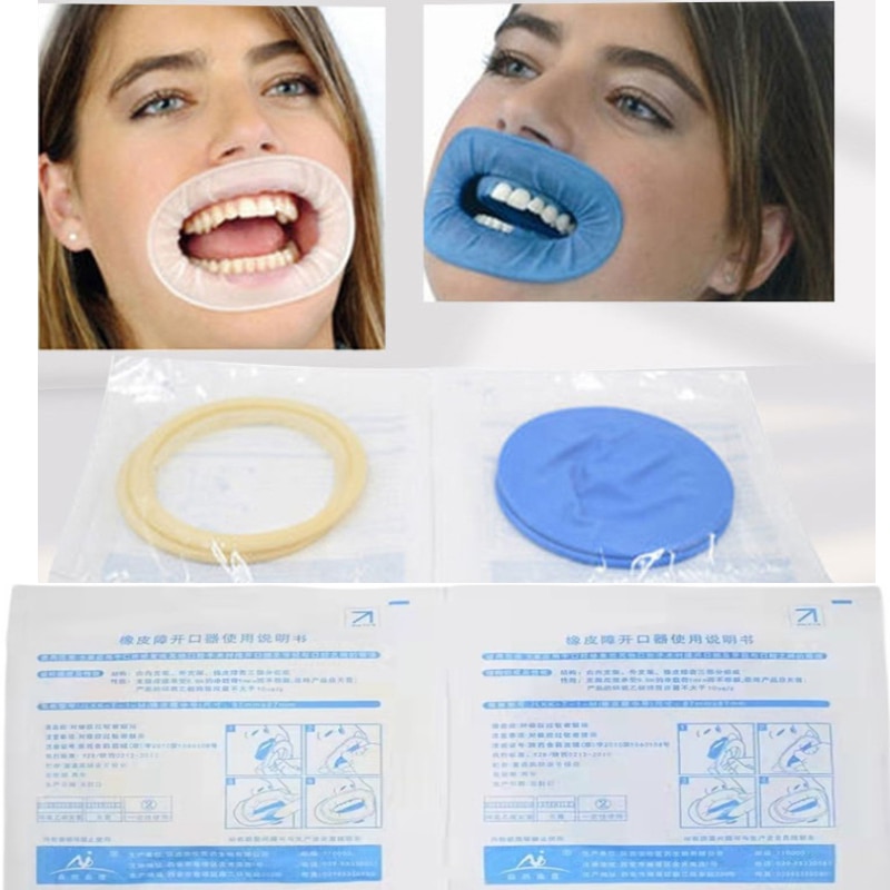Dental Disposable ConsumableMouth Opener O Shape Rubber Dam Intraoral Dentistry Cheek Retractor White Blue For Oral Hygiene Care