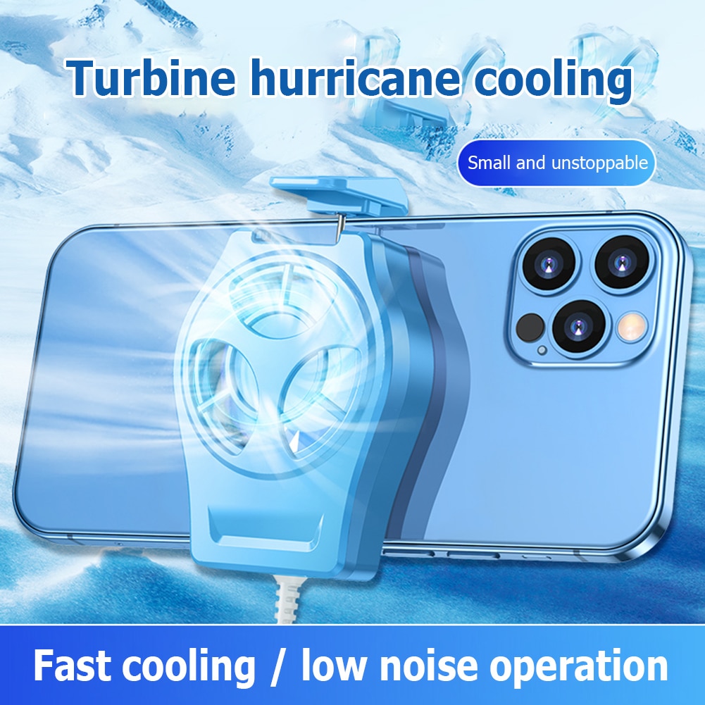 Mini Mobile Phone Gaming Cooling Fan Radiator Portable Game Cell Phone Cooler SystemHeat Sink for PUGB/iPhone/SamsungAccessories