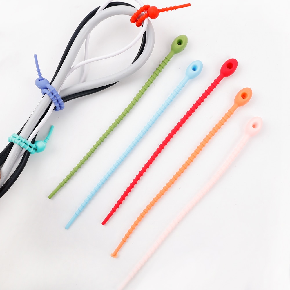 6PCS Silicone Earphone Clips Wire Cord Management Cable Ties Winder Organizer Buckle Straps Cellphone Accessories Organization